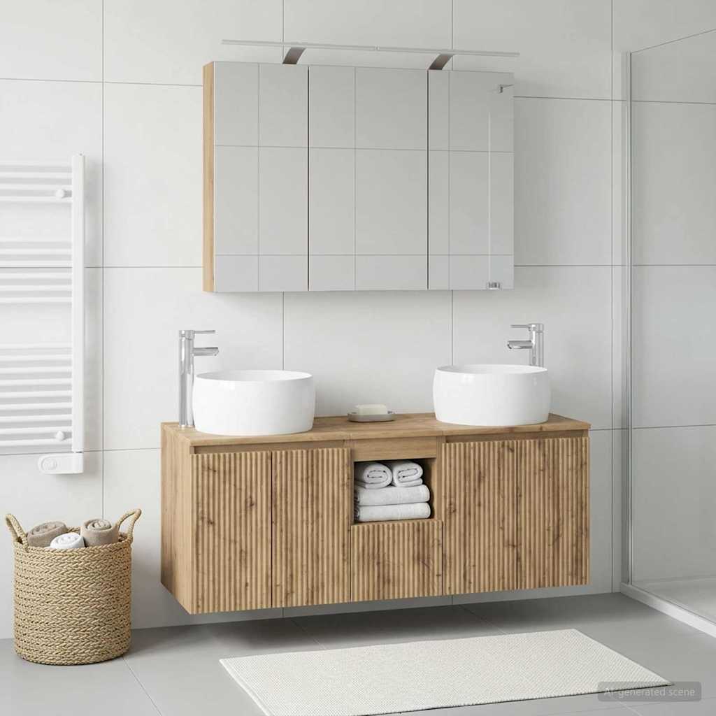 Bathroom Cabinet Set 4 pcs Artisan Oak Engineered Wood