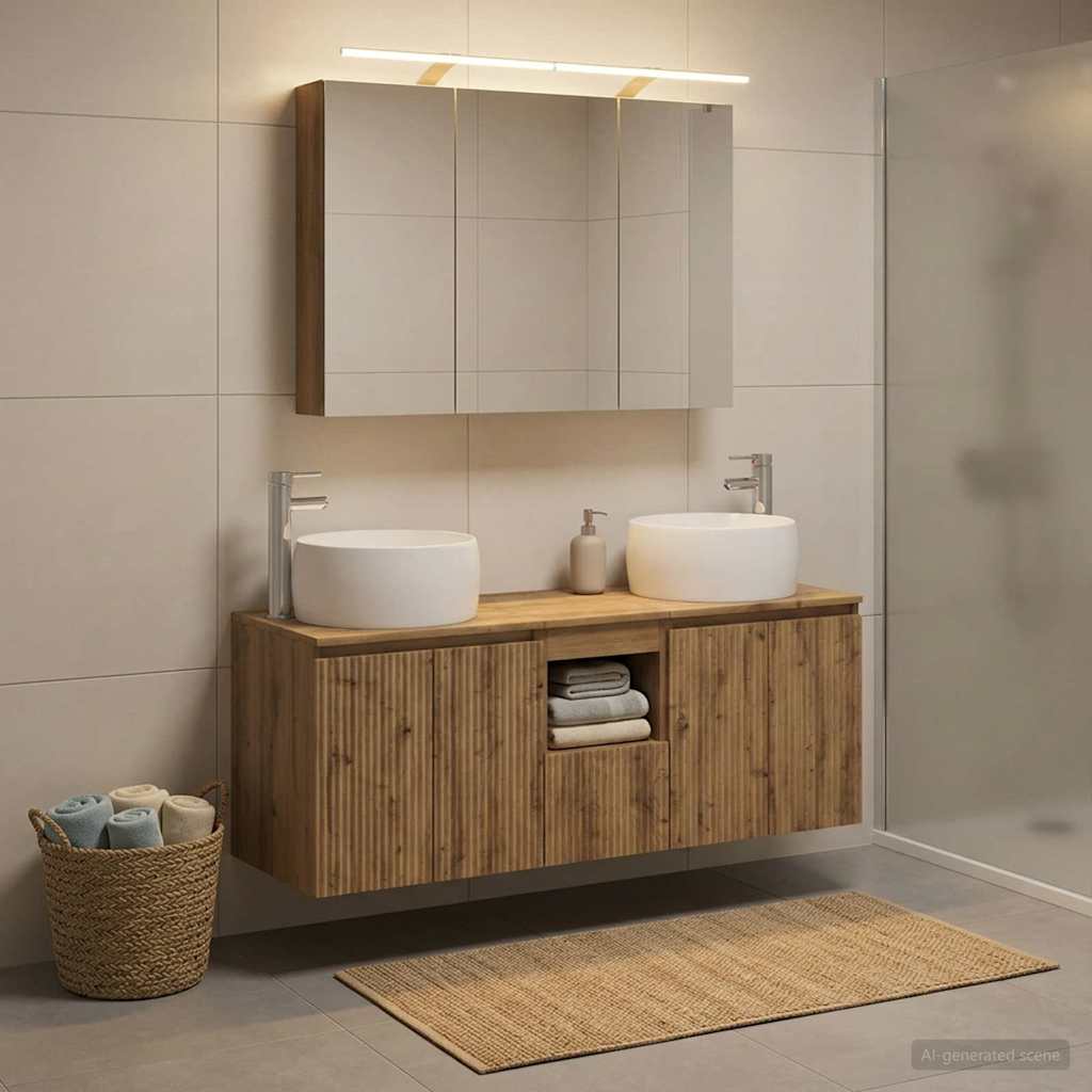 Bathroom Cabinet Set 4 pcs Artisan Oak Engineered Wood
