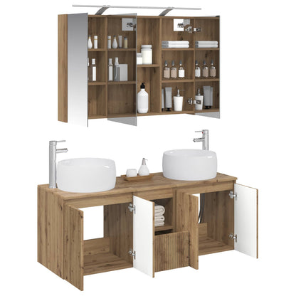 Bathroom Cabinet Set 4 pcs Artisan Oak Engineered Wood