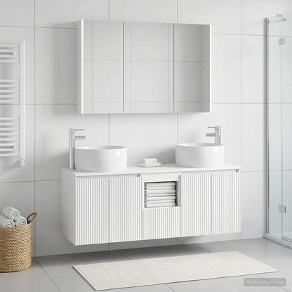 Bathroom Cabinet Set 4 pcs White Engineered Wood