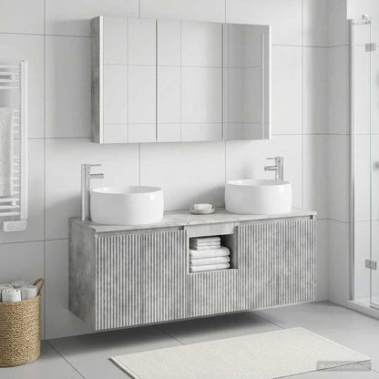 Bathroom Cabinet Set 4 pcs Concrete Grey Engineered Wood