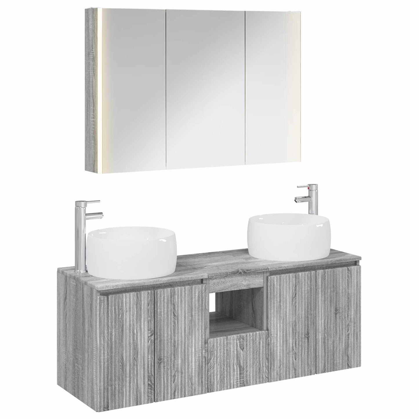 Bathroom Cabinet Set 4 pcs Grey Sonoma Engineered Wood