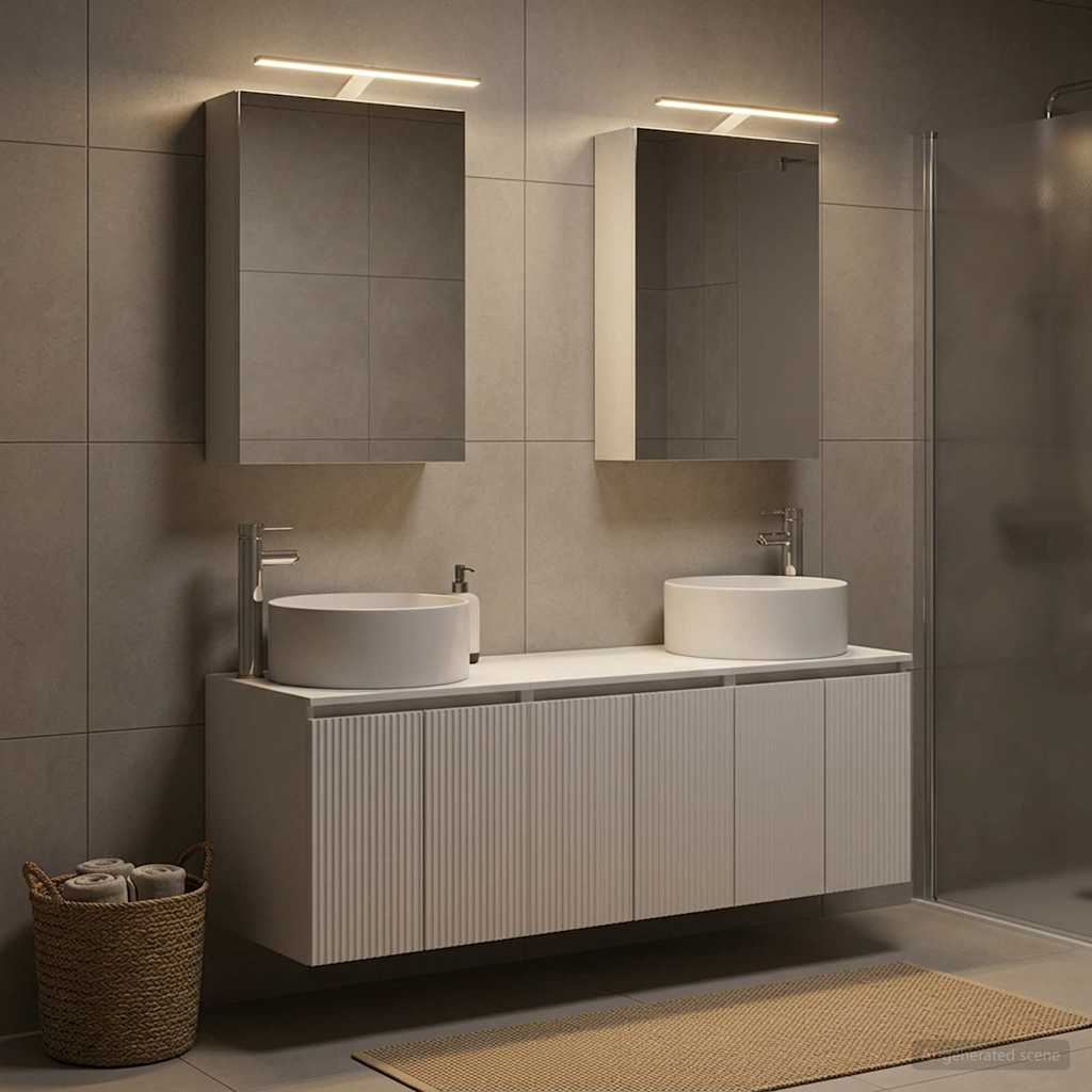 Bathroom Cabinet Set 5 pcs White Engineered Wood
