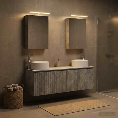 Bathroom Cabinet Set 5 pcs Concrete Grey Engineered Wood