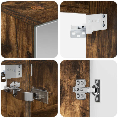 Bathroom Cabinet Set 5 pcs Smoked Oak Engineered Wood