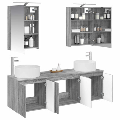 Bathroom Cabinet Set 5 pcs Grey Sonoma Engineered Wood