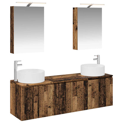 Bathroom Cabinet Set 5 pcs Old Wood Engineered Wood