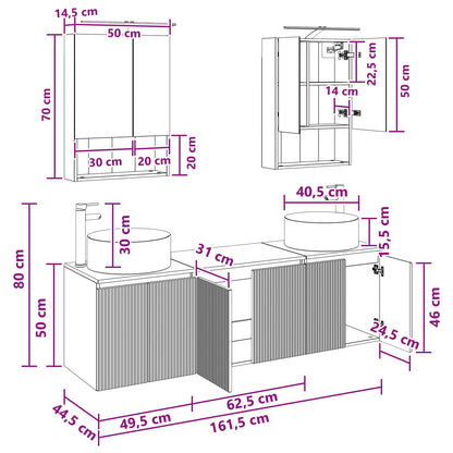 Bathroom Cabinet Set 5 pcs Sonoma Oak Engineered Wood