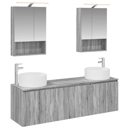 Bathroom Cabinet Set 5 pcs Grey Sonoma Engineered Wood