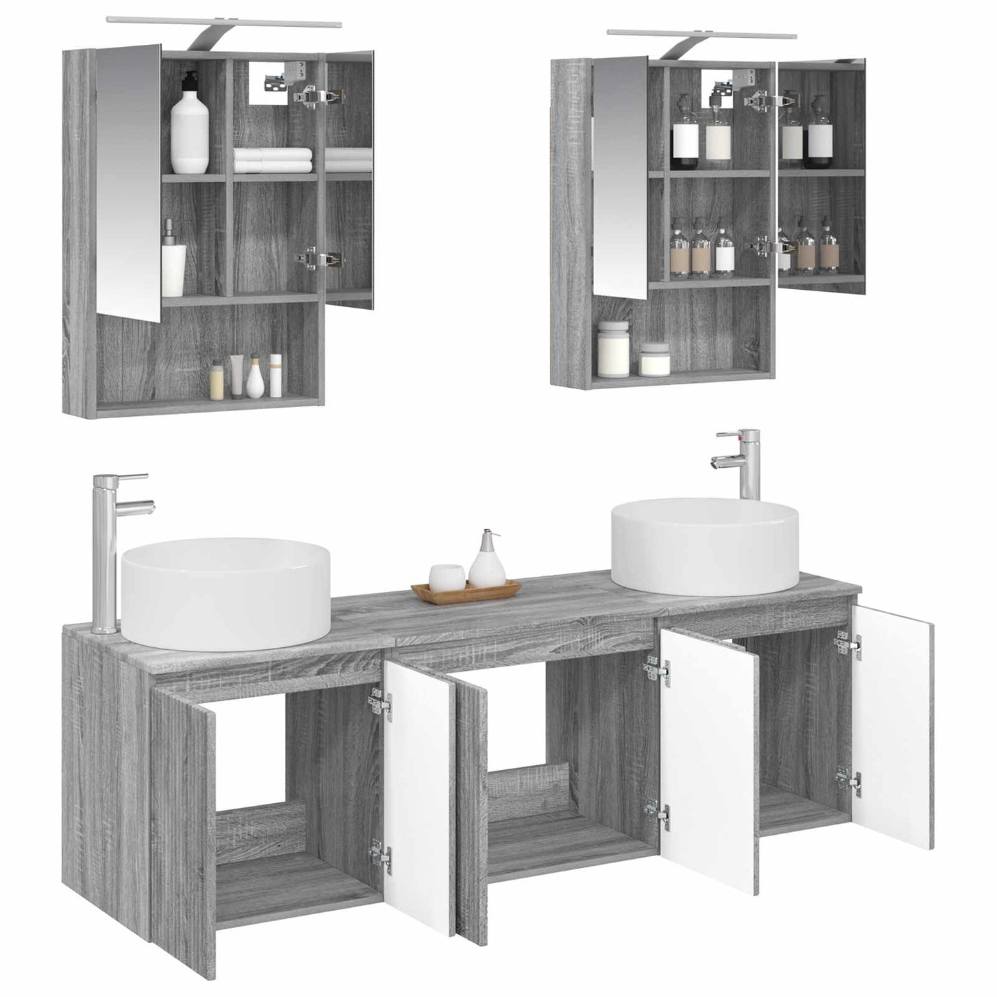 Bathroom Cabinet Set 5 pcs Grey Sonoma Engineered Wood