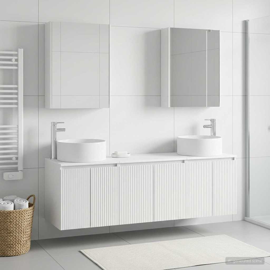 Bathroom Cabinet Set 5 pcs White Engineered Wood