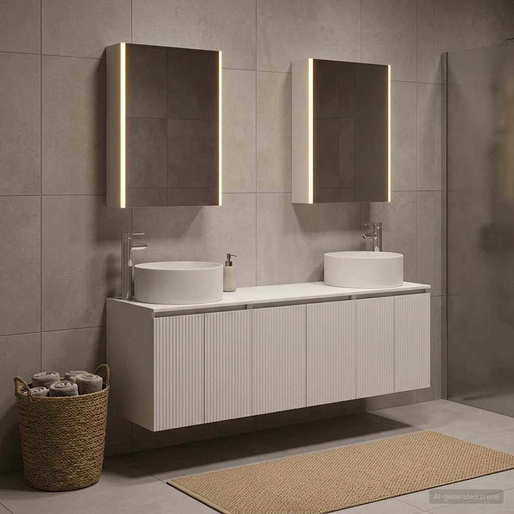 Bathroom Cabinet Set 5 pcs White Engineered Wood