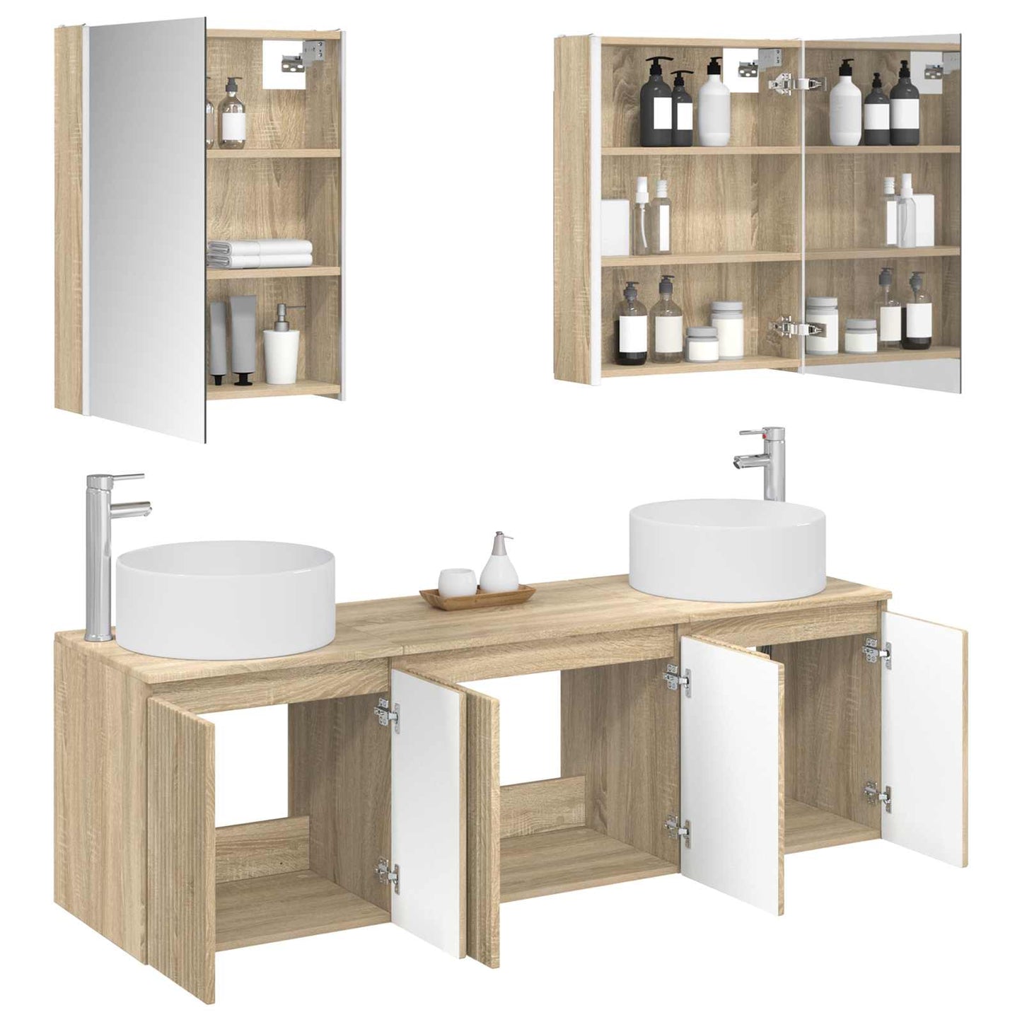 Bathroom Cabinet Set 5 pcs Sonoma Oak Engineered Wood