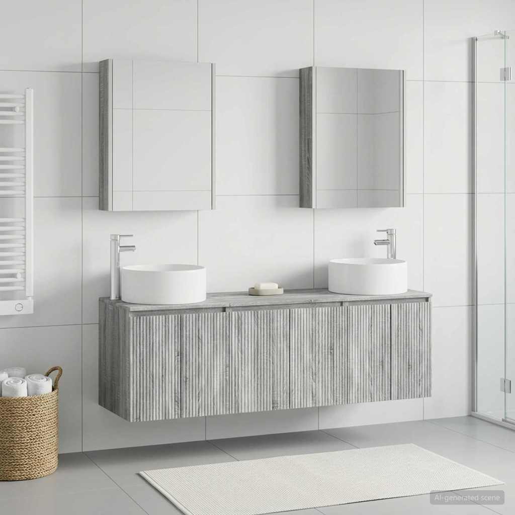 Bathroom Cabinet Set 5 pcs Grey Sonoma Engineered Wood