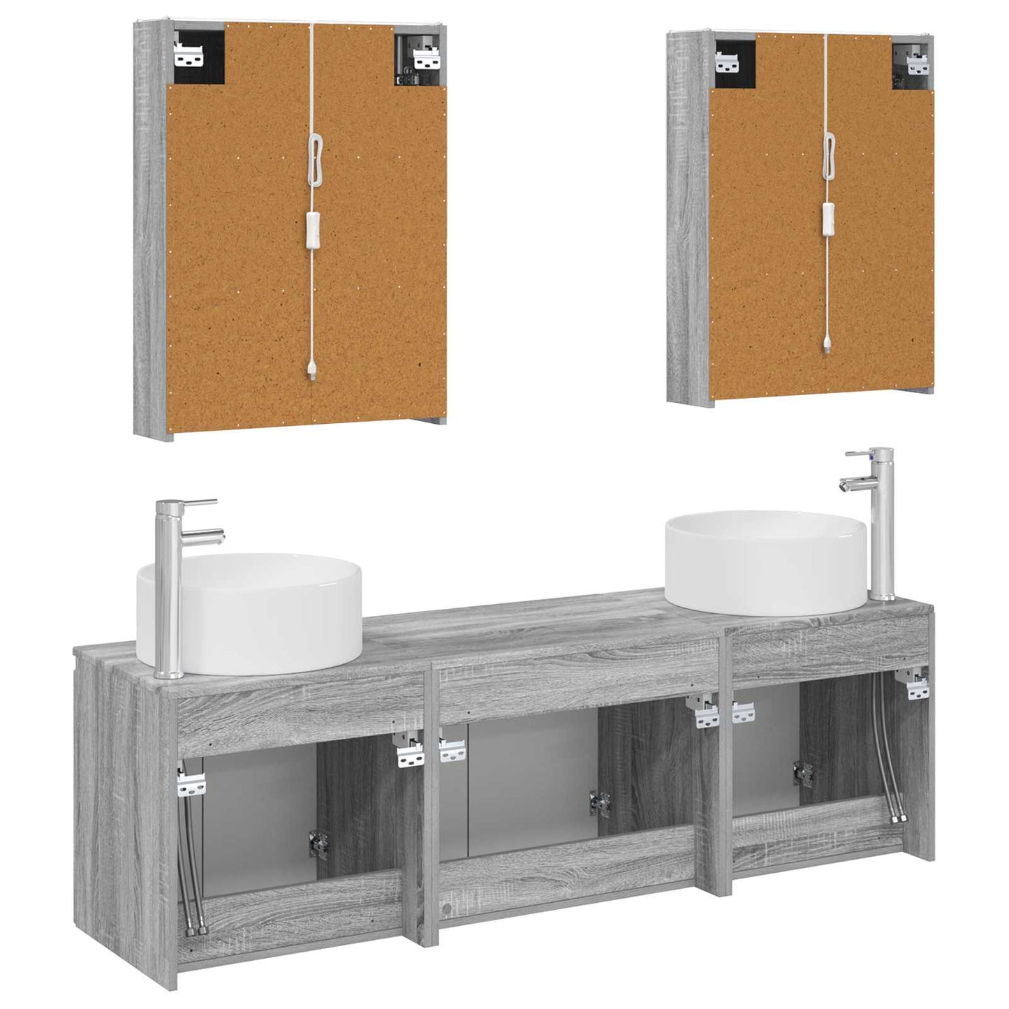 Bathroom Cabinet Set 5 pcs Grey Sonoma Engineered Wood