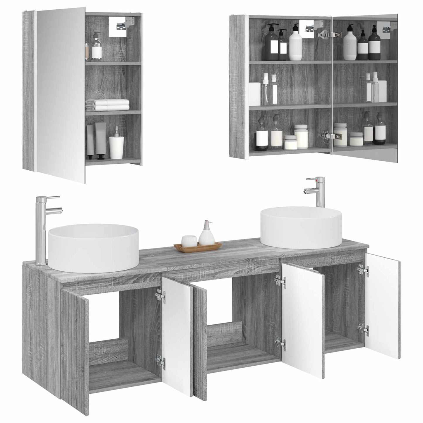 Bathroom Cabinet Set 5 pcs Grey Sonoma Engineered Wood