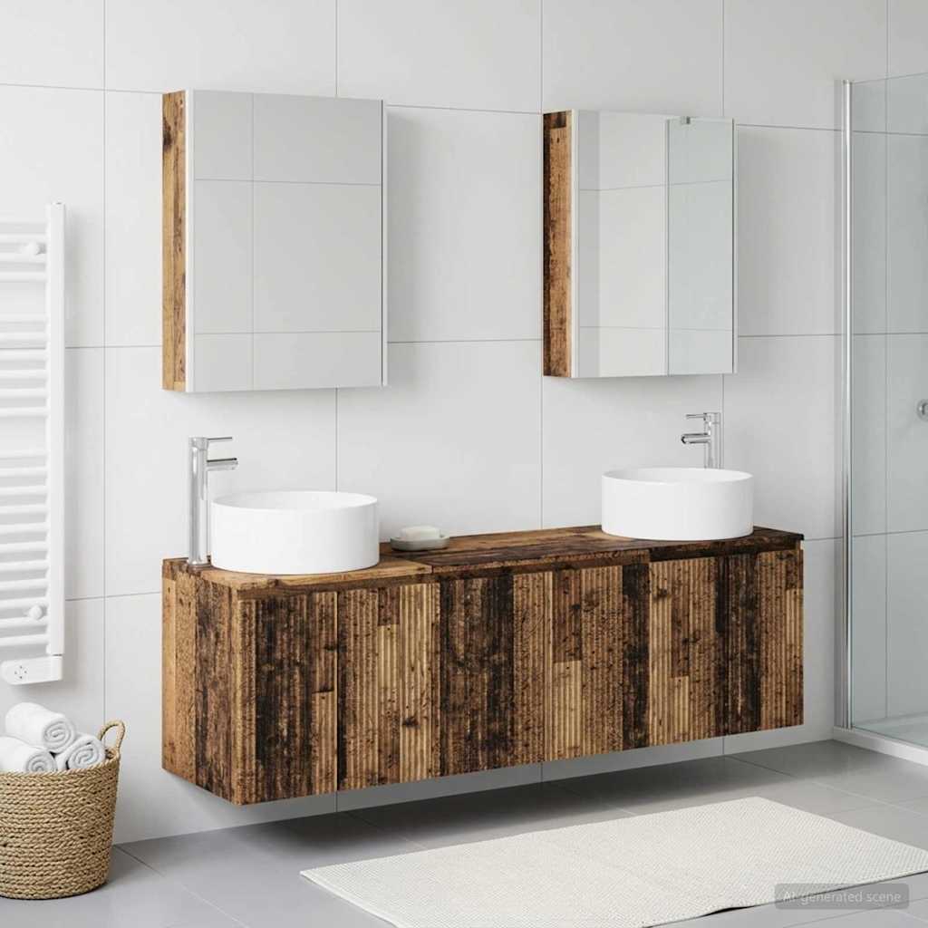 Bathroom Cabinet Set 5 pcs Old Wood Engineered Wood