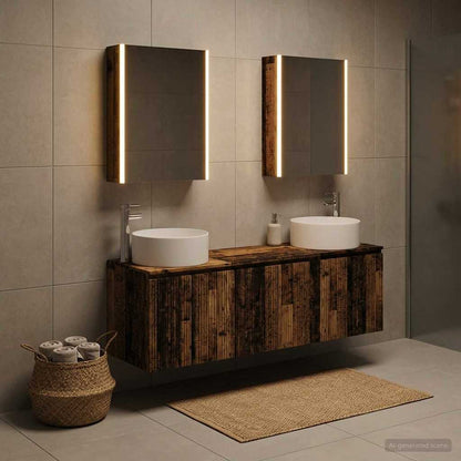 Bathroom Cabinet Set 5 pcs Old Wood Engineered Wood