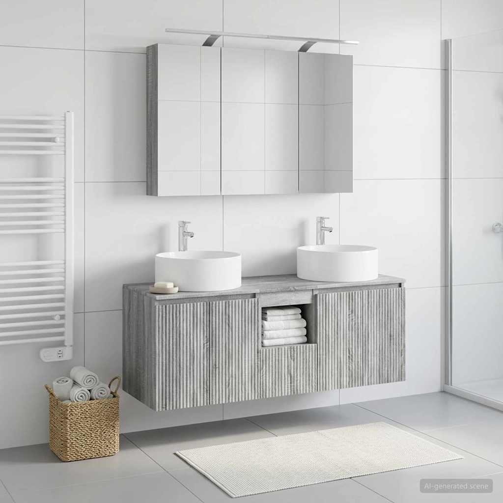 Bathroom Cabinet Set 4 pcs Grey Sonoma Engineered Wood