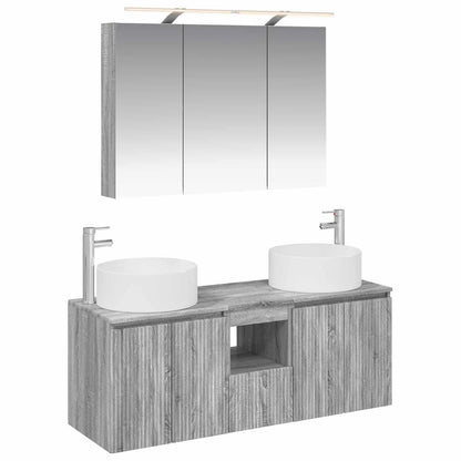 Bathroom Cabinet Set 4 pcs Grey Sonoma Engineered Wood
