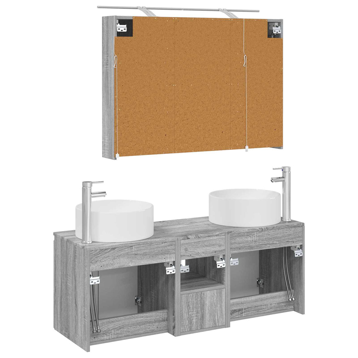 Bathroom Cabinet Set 4 pcs Grey Sonoma Engineered Wood