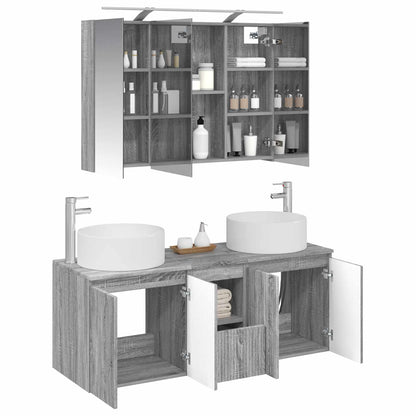 Bathroom Cabinet Set 4 pcs Grey Sonoma Engineered Wood