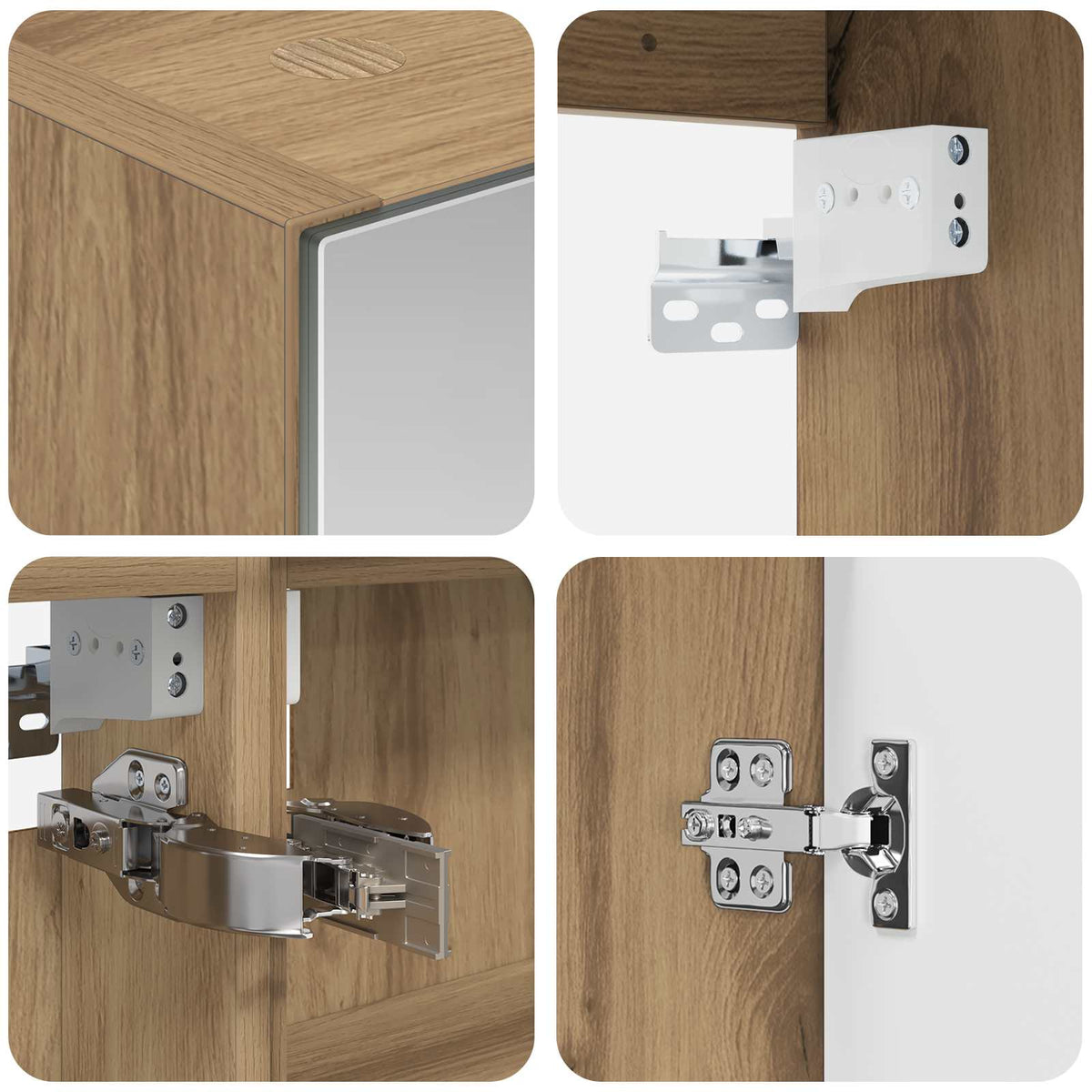 Bathroom Cabinet Set 4 pcs Artisan Oak Engineered Wood