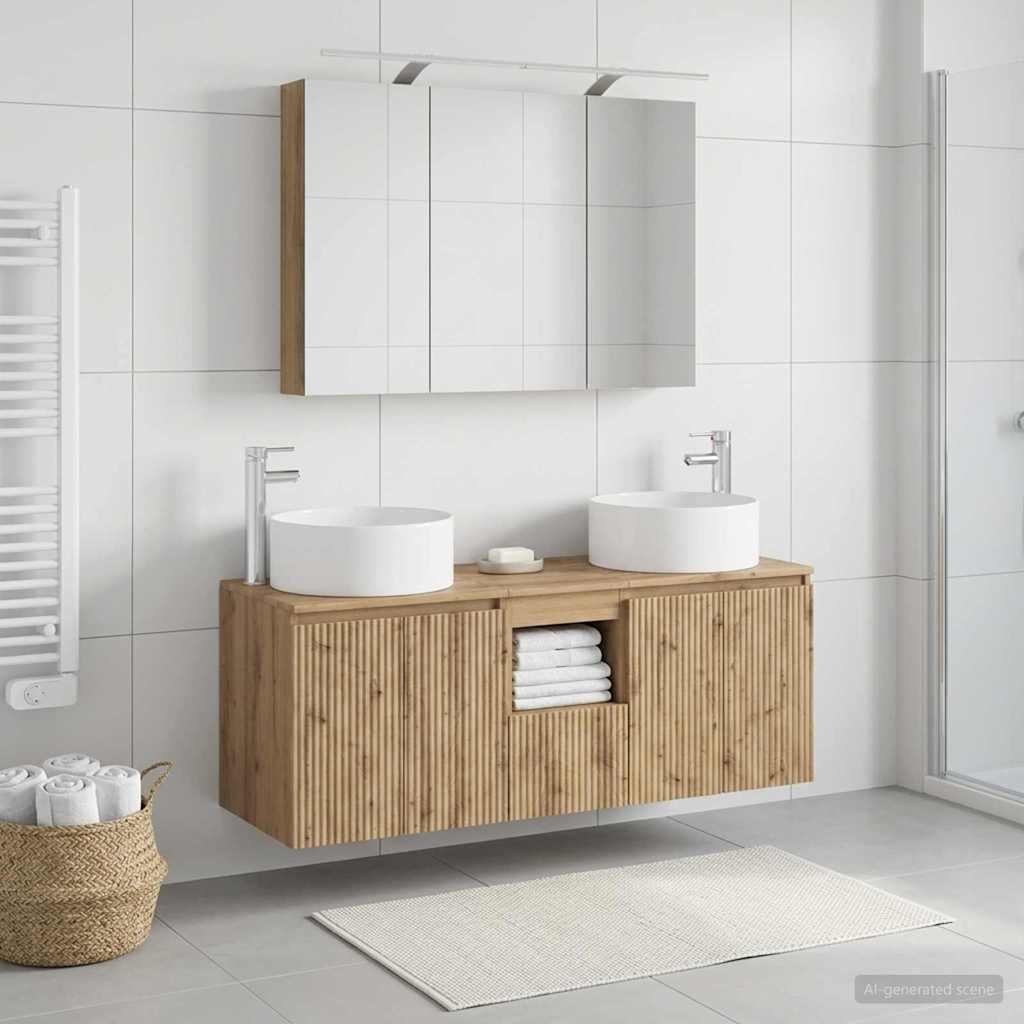 Bathroom Cabinet Set 4 pcs Artisan Oak Engineered Wood