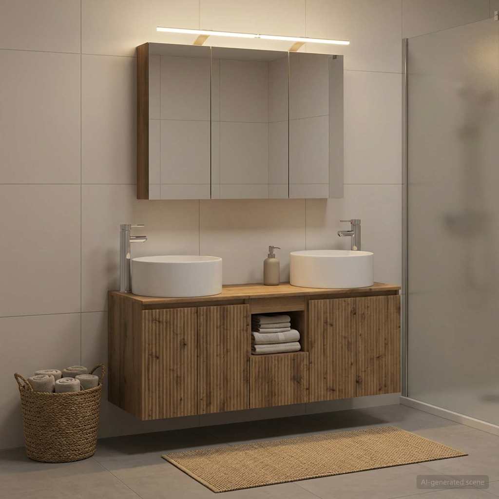 Bathroom Cabinet Set 4 pcs Artisan Oak Engineered Wood
