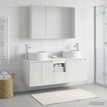Bathroom Cabinet Set 4 pcs White Engineered Wood