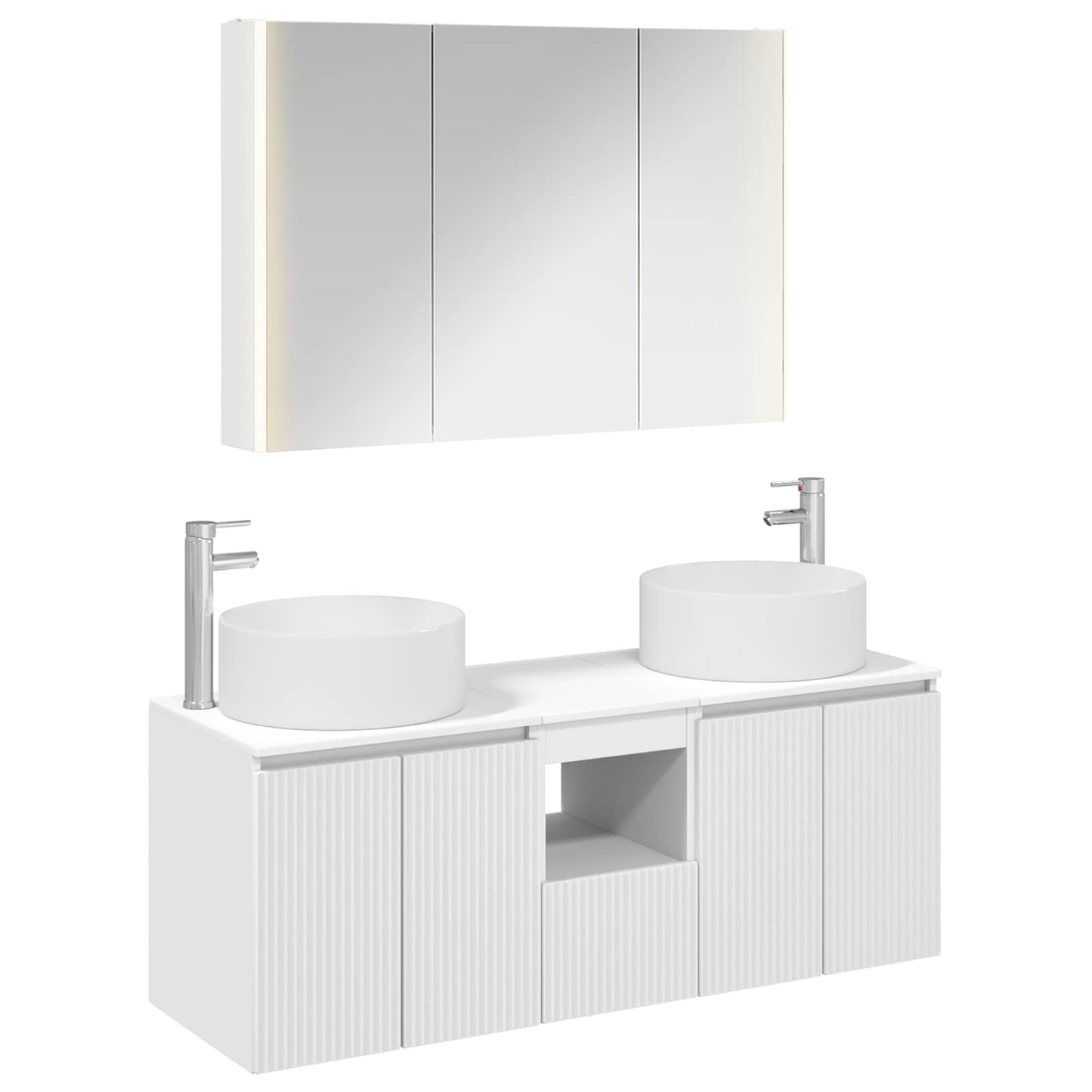Bathroom Cabinet Set 4 pcs White 103.5 x 15.5 x 70 cm