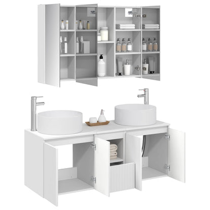 Bathroom Cabinet Set 4 pcs White 103.5 x 15.5 x 70 cm