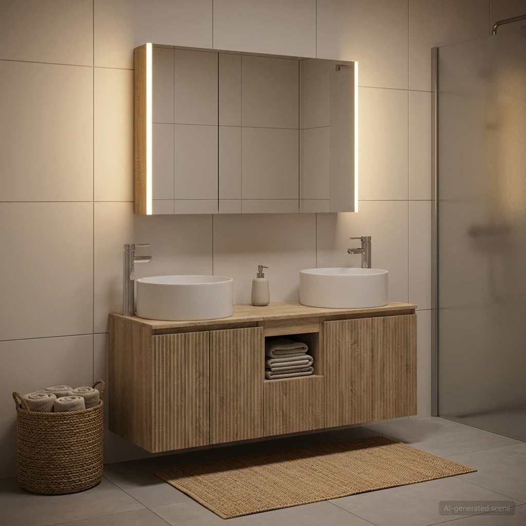 Bathroom Cabinet Set 4 pcs Sonoma Oak Engineered Wood
