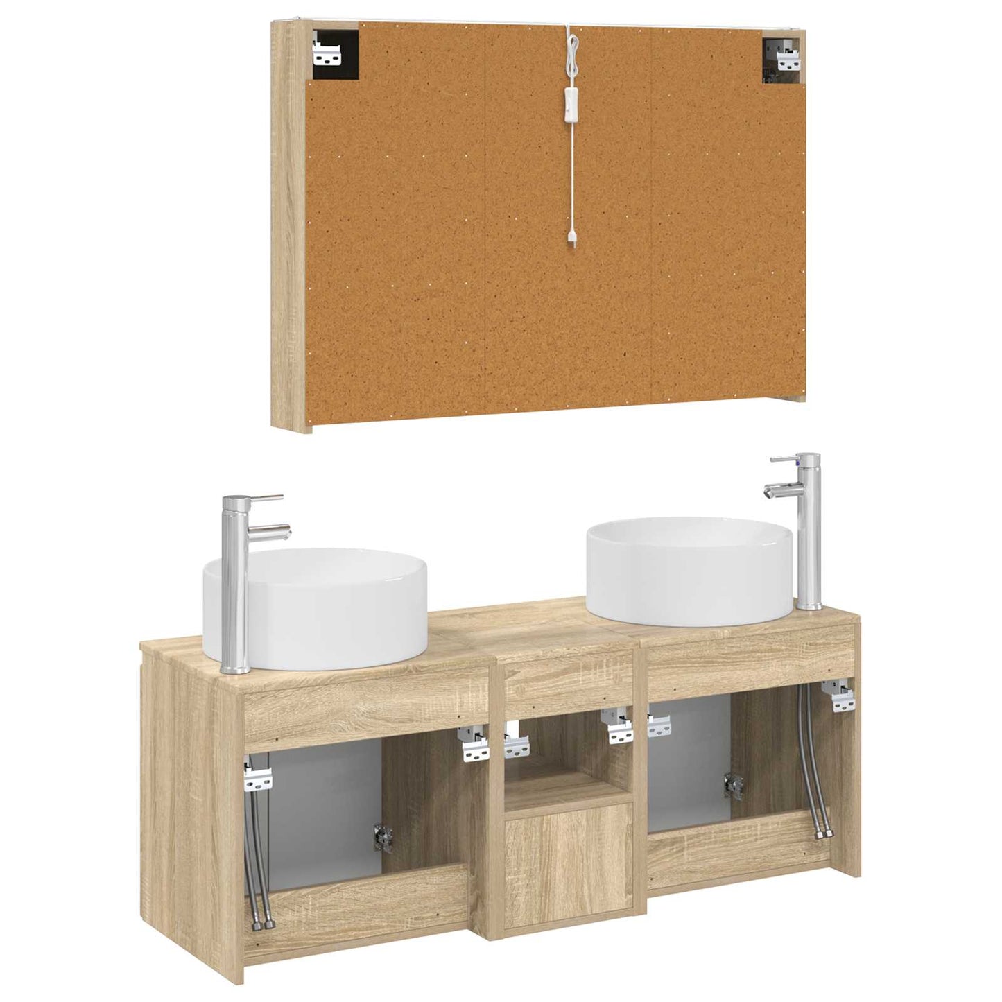 Bathroom Cabinet Set 4 pcs Sonoma Oak 103.5 x 15.5 x 70 cm