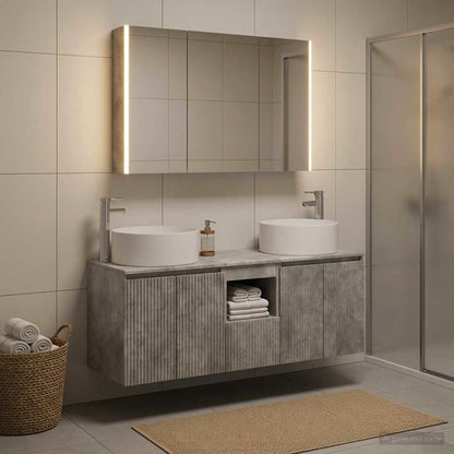 Bathroom Cabinet Set 4 pcs Concrete Grey Engineered Wood