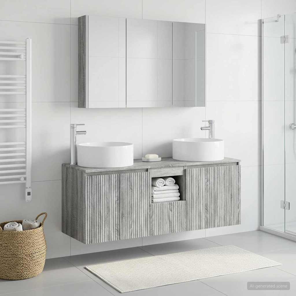 Bathroom Cabinet Set 4 pcs Grey Sonoma Engineered Wood