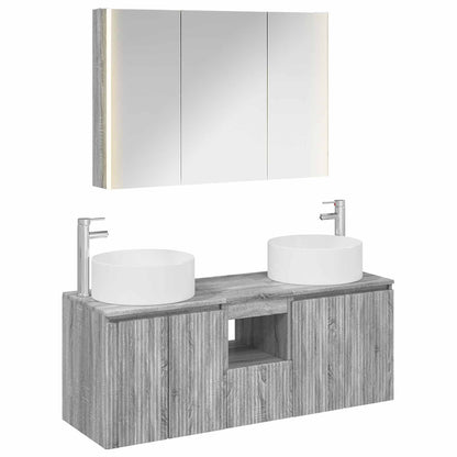 Bathroom Cabinet Set 4 pcs Grey Sonoma Engineered Wood