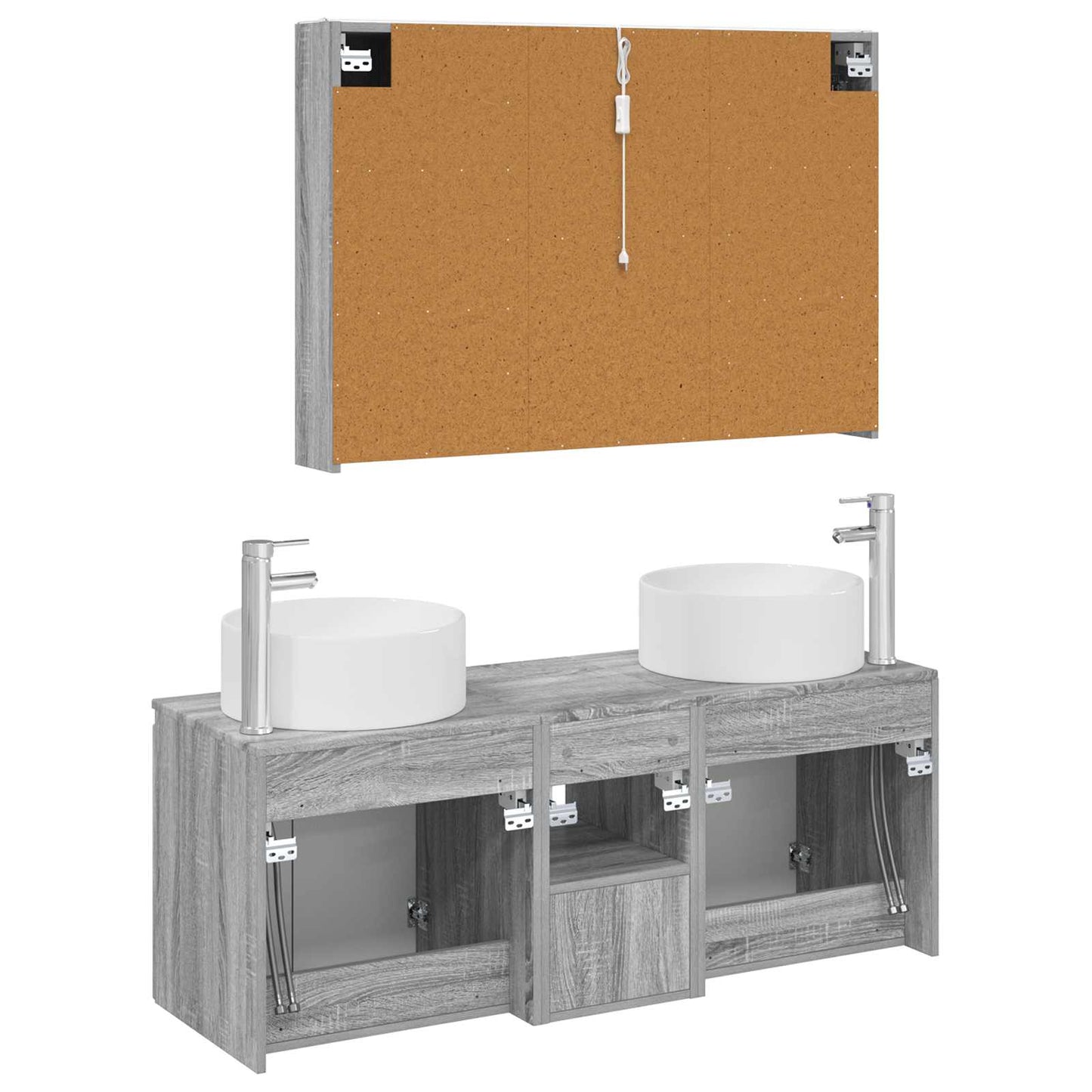 Bathroom Cabinet Set 4 pcs Grey Sonoma Engineered Wood