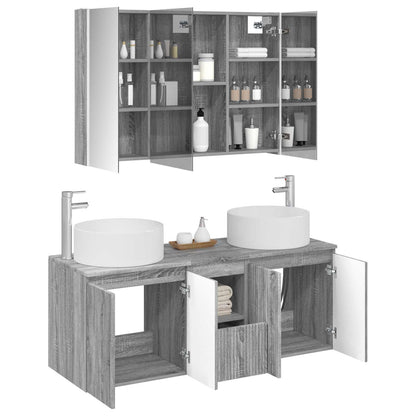 Bathroom Cabinet Set 4 pcs Grey Sonoma Engineered Wood