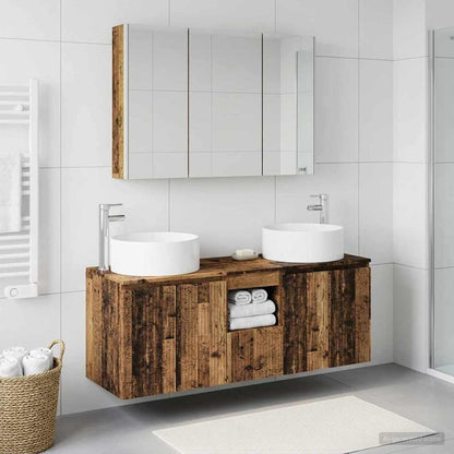 Bathroom Cabinet Set 4 pcs Old Wood Engineered Wood