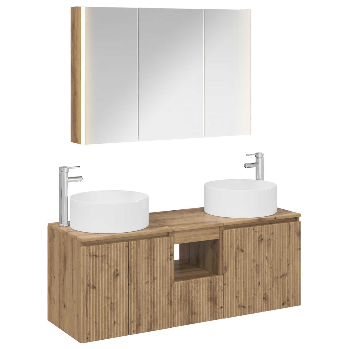Bathroom Cabinet Set 4 pcs Artisan Oak Engineered Wood