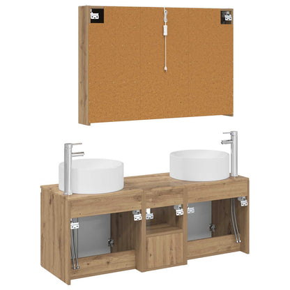 Bathroom Cabinet Set 4 pcs Artisan Oak Engineered Wood