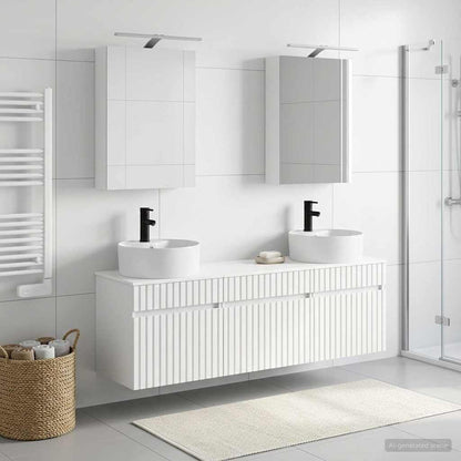 Bathroom Cabinet Set 5 pcs White Engineered Wood