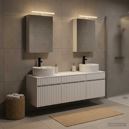 Bathroom Cabinet Set 5 pcs White Engineered Wood
