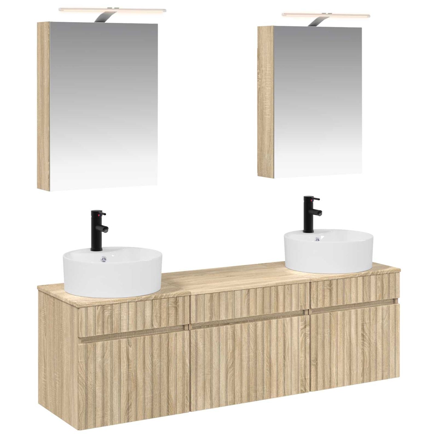 Bathroom Cabinet Set 5 pcs Sonoma Oak 50 x 14.5 x 70 cm