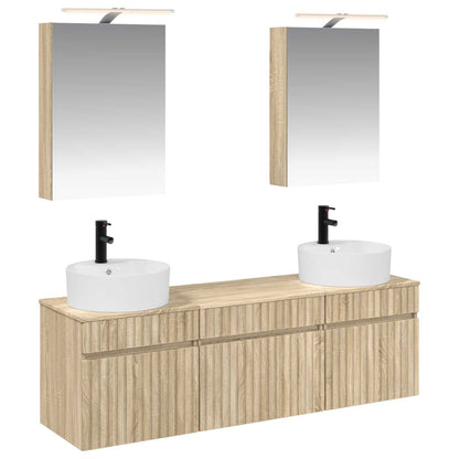 Bathroom Cabinet Set 5 pcs Sonoma Oak 50 x 14.5 x 70 cm