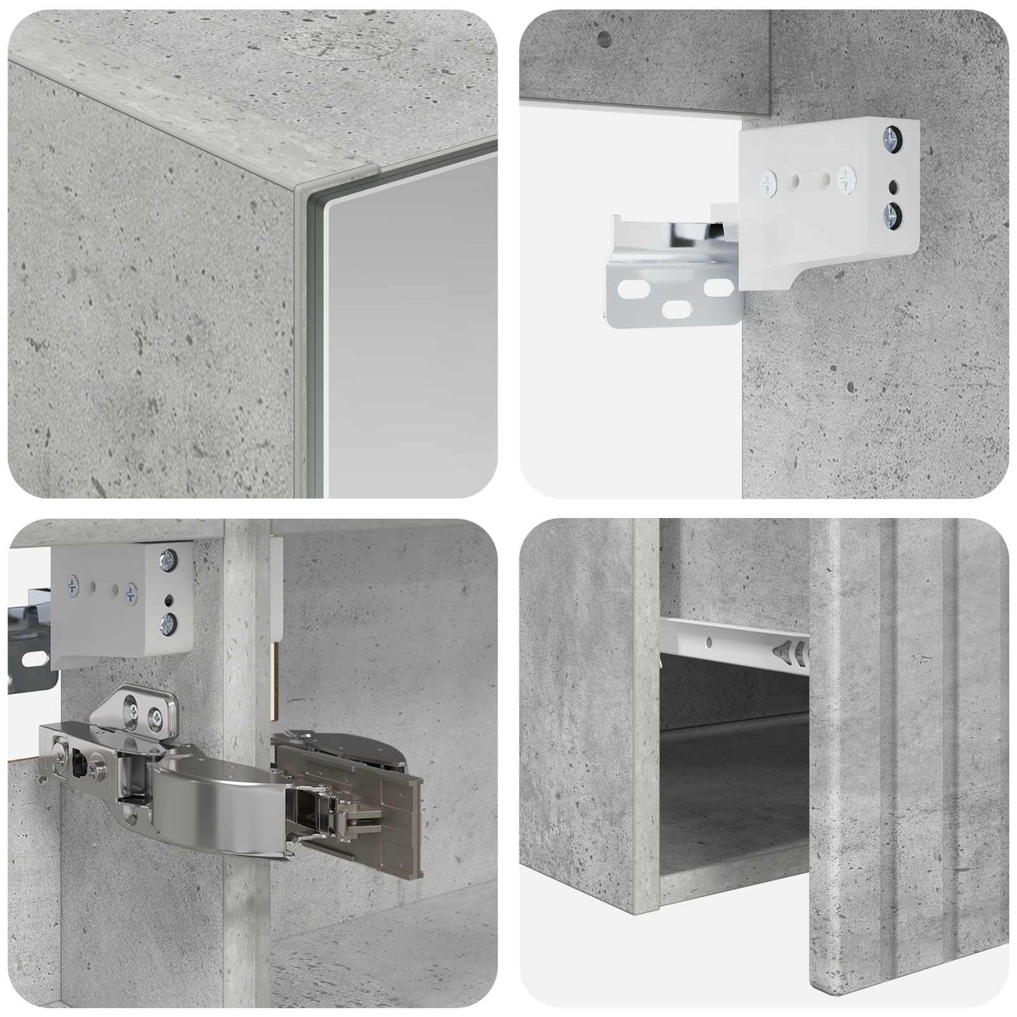 Bathroom Cabinet Set 5 pcs Concrete Grey Engineered Wood