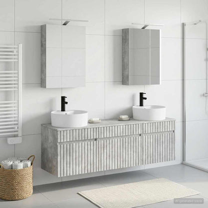 Bathroom Cabinet Set 5 pcs Concrete Grey Engineered Wood