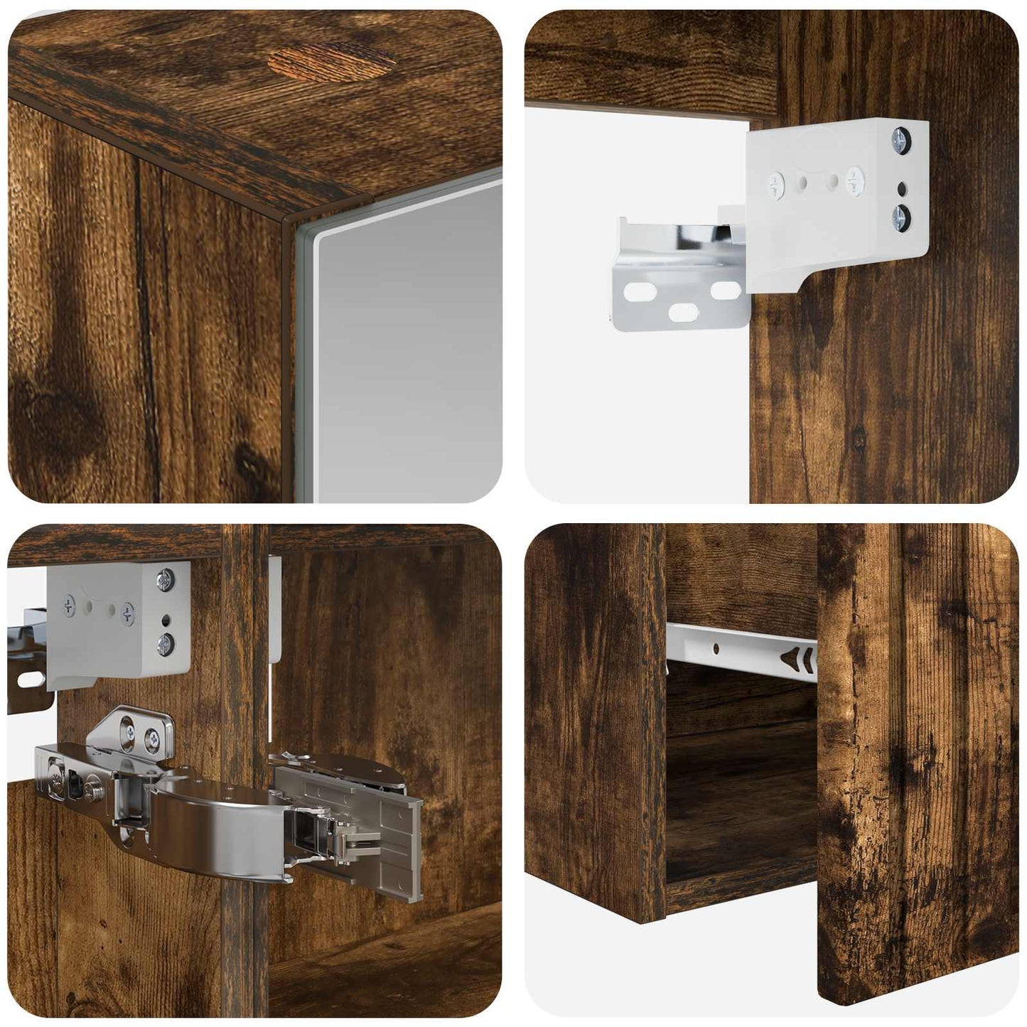 Bathroom Cabinet Set 5 pcs Smoked Oak Engineered Wood