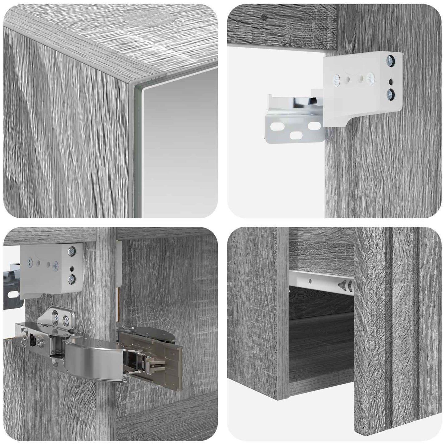 Bathroom Cabinet Set 5 pcs Grey Sonoma Engineered Wood